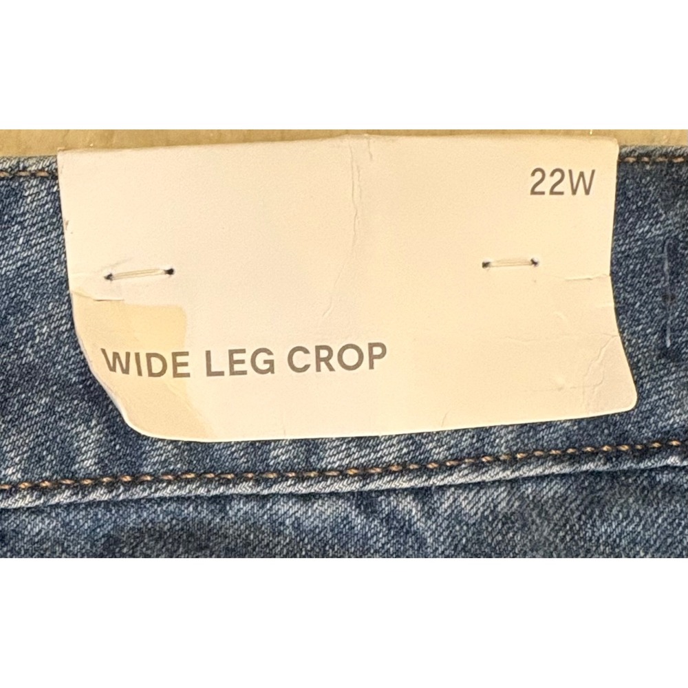 Liz Claiborne Women 22W Blue Denim Wide Leg Cropped Culotte Jeans NWT - Picture 9 of 11